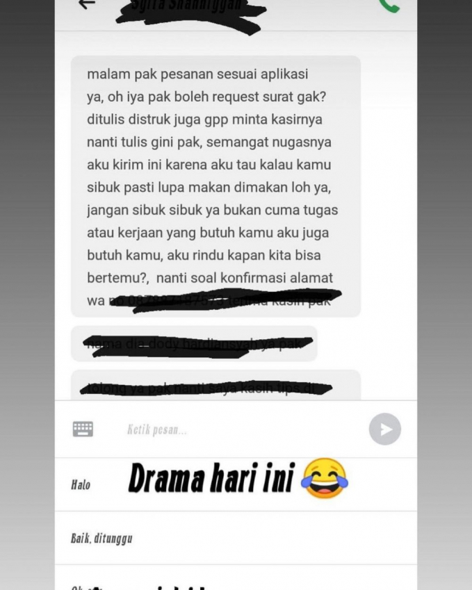 Catatan di kolom ojek online yang nyeleneh dan bikin cekikikan